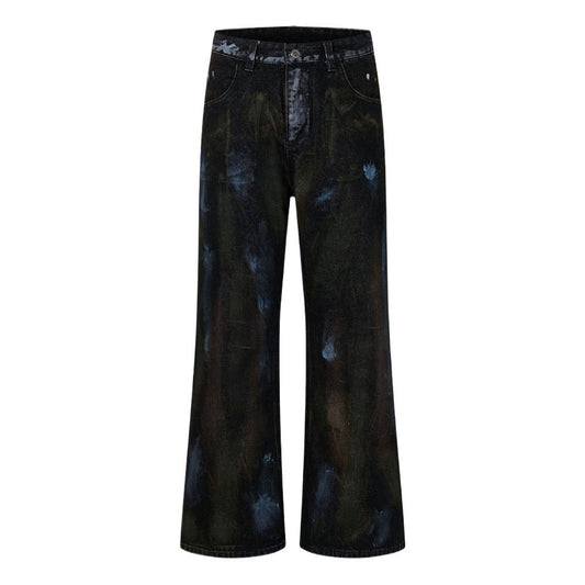 Midnight Paint - Flecked Flares Jeans - Thrashink