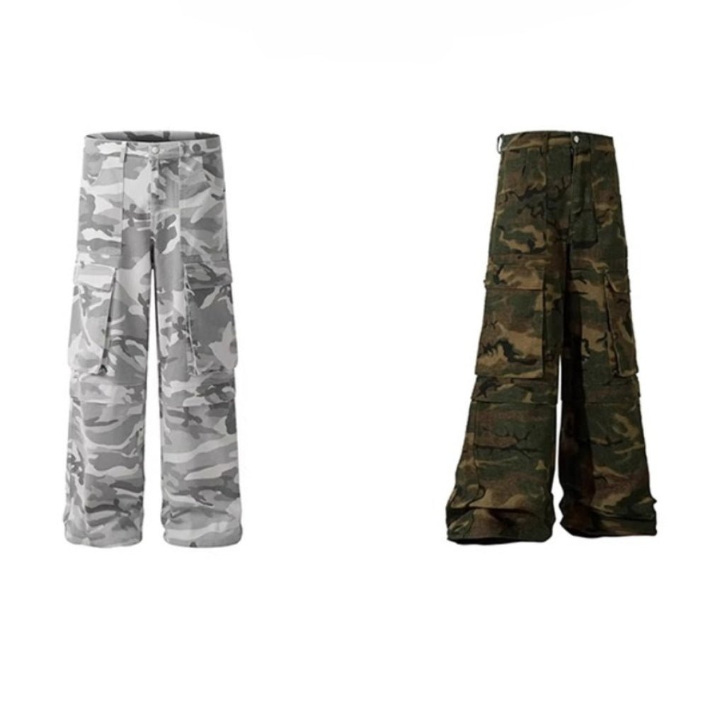 Military Baggy Camo Cargo Pants - Thrashink