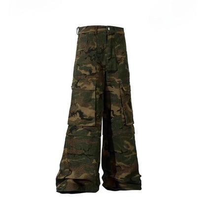 Military Baggy Camo Cargo Pants - Thrashink