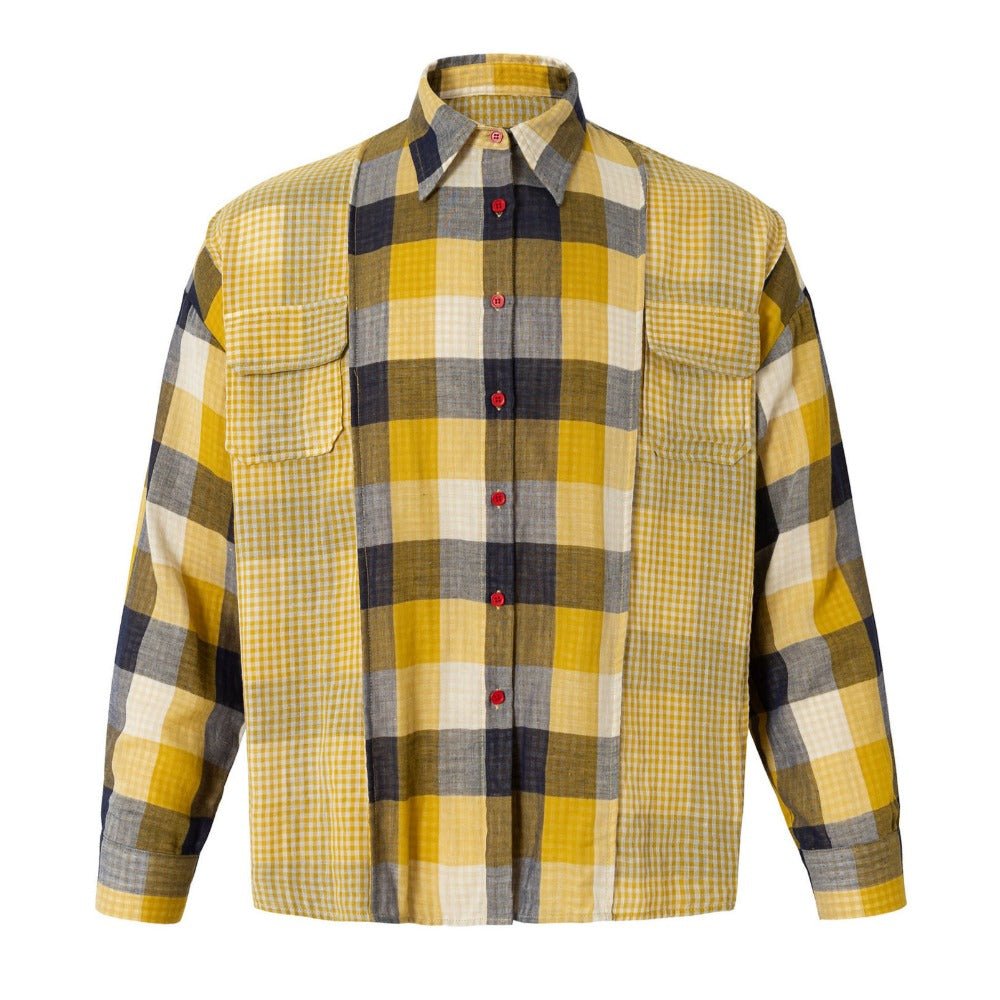 Multi - patterned Patchwork Shirt - Thrashink
