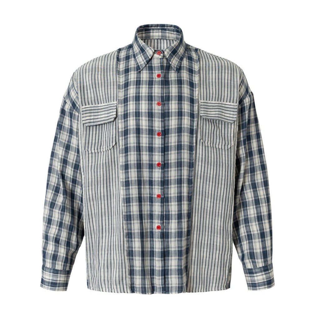 Multi - patterned Patchwork Shirt - Thrashink