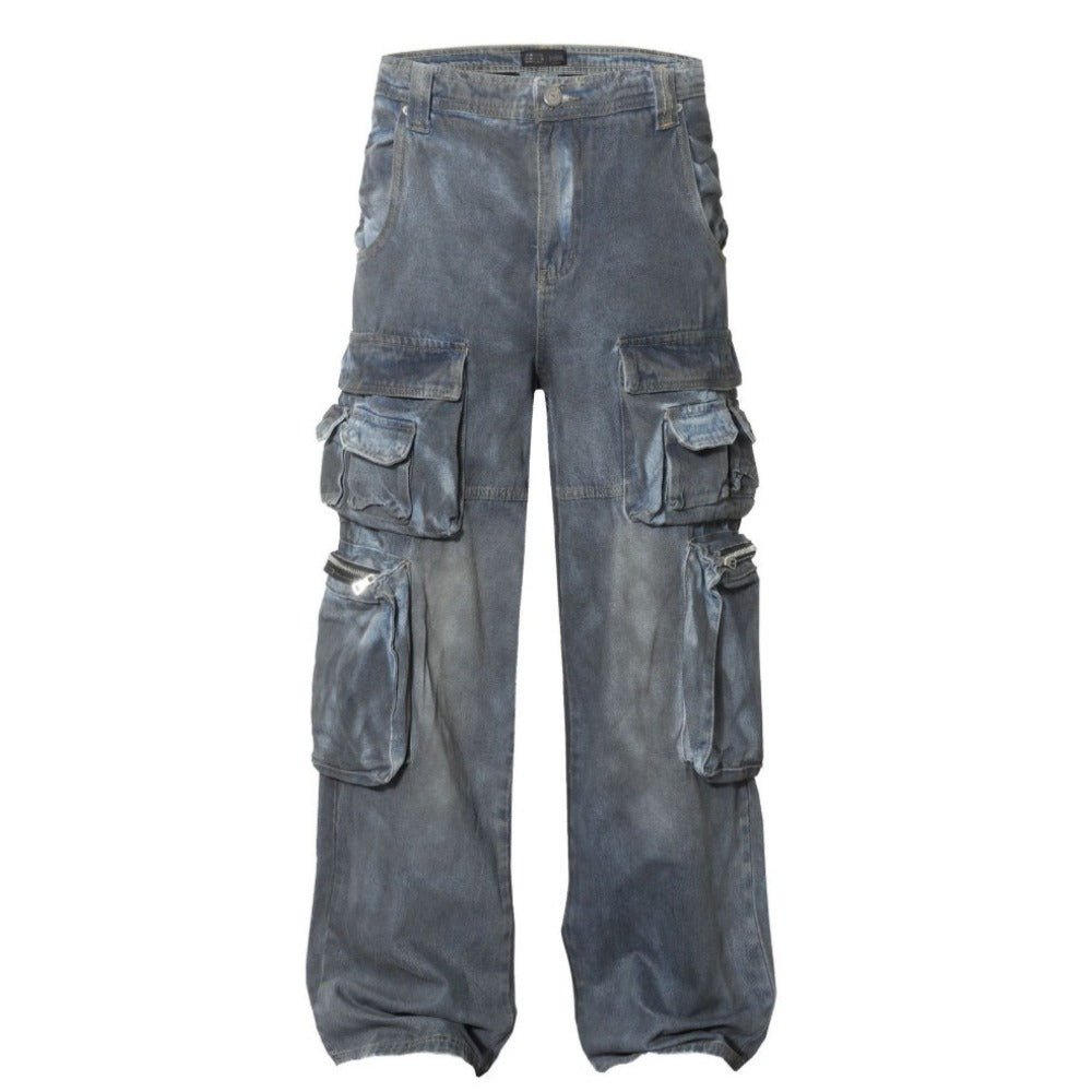 Multi Pocket Denim Cargo - Thrashink