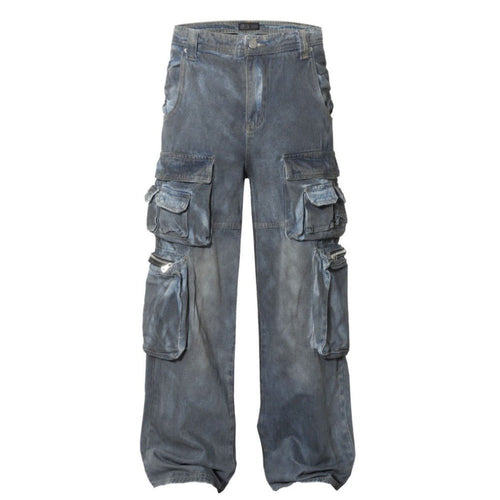 Multi Pocket Denim Cargo - Thrashink