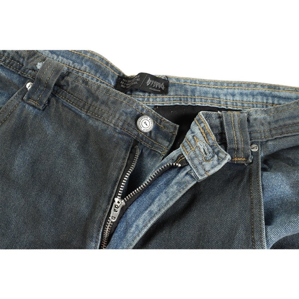 Multi Pocket Denim Cargo - Thrashink