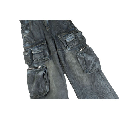 Multi Pocket Denim Cargo - Thrashink