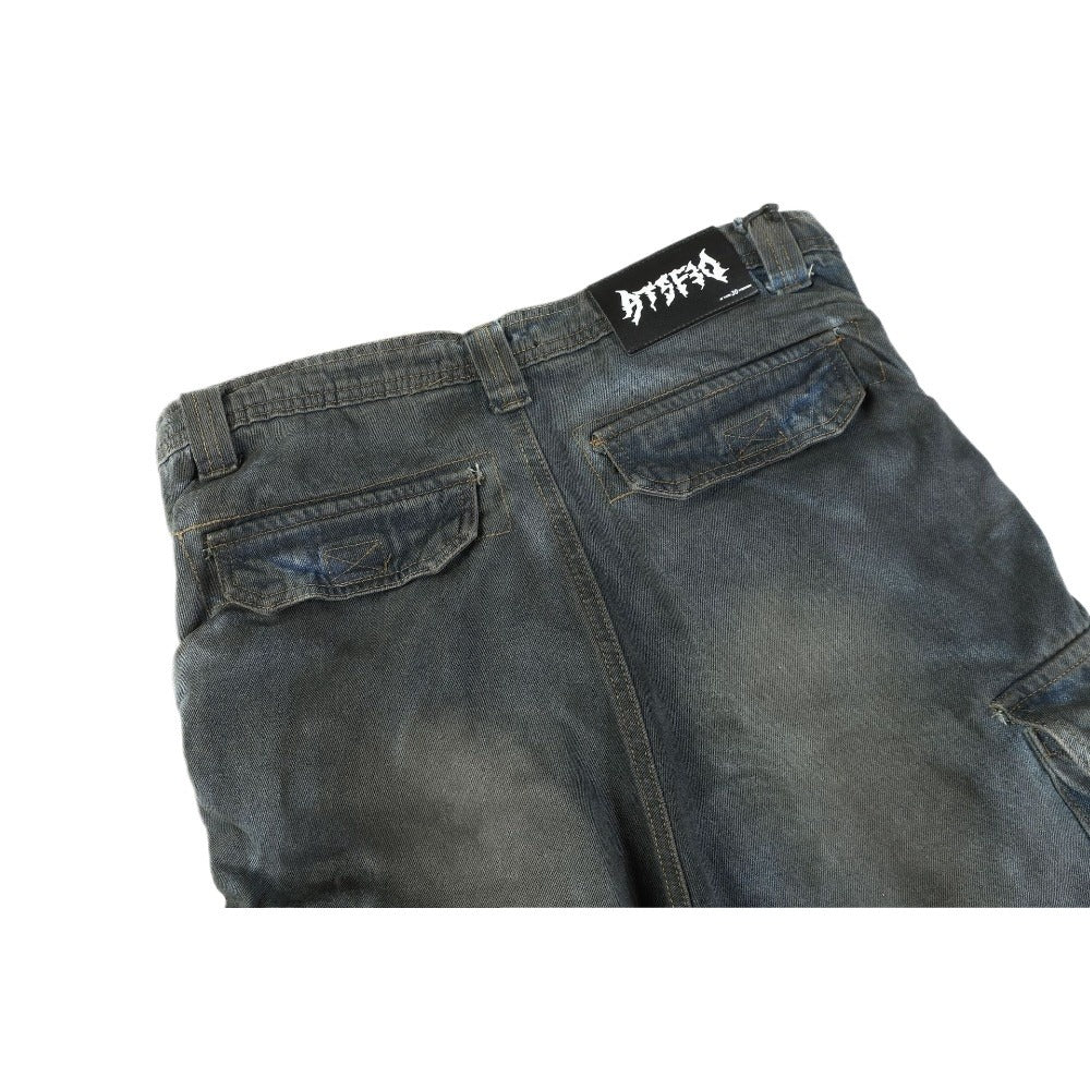 Multi Pocket Denim Cargo - Thrashink