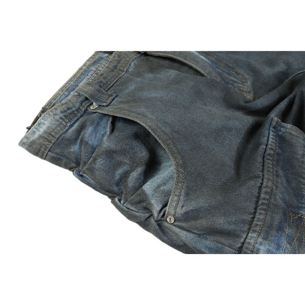 Multi Pocket Denim Cargo - Thrashink