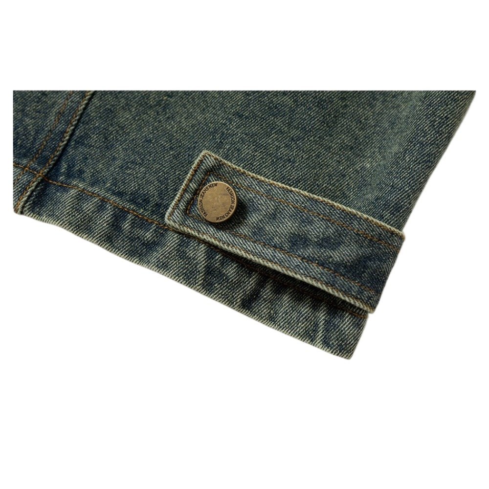 Multi - Pocket Denim Hooded Vest - Thrashink