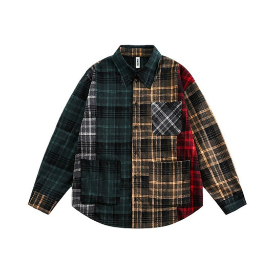 Multicolor Patchwork Check Shirt - Thrashink