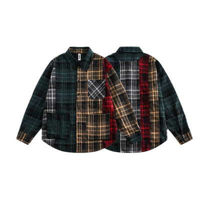 Multicolor Patchwork Check Shirt - Thrashink