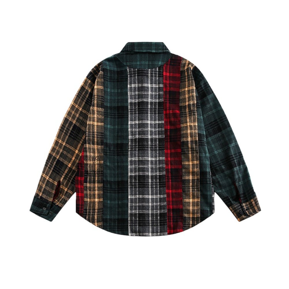 Multicolor Patchwork Check Shirt - Thrashink