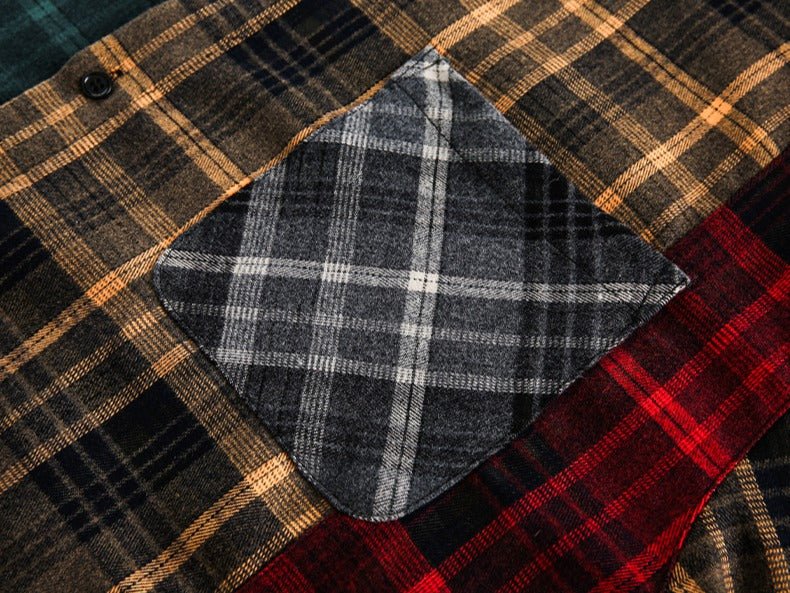 Multicolor Patchwork Check Shirt - Thrashink