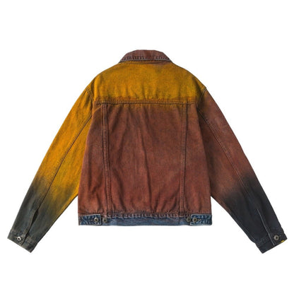 Multicolored Dyed Denim Jacket - Thrashink