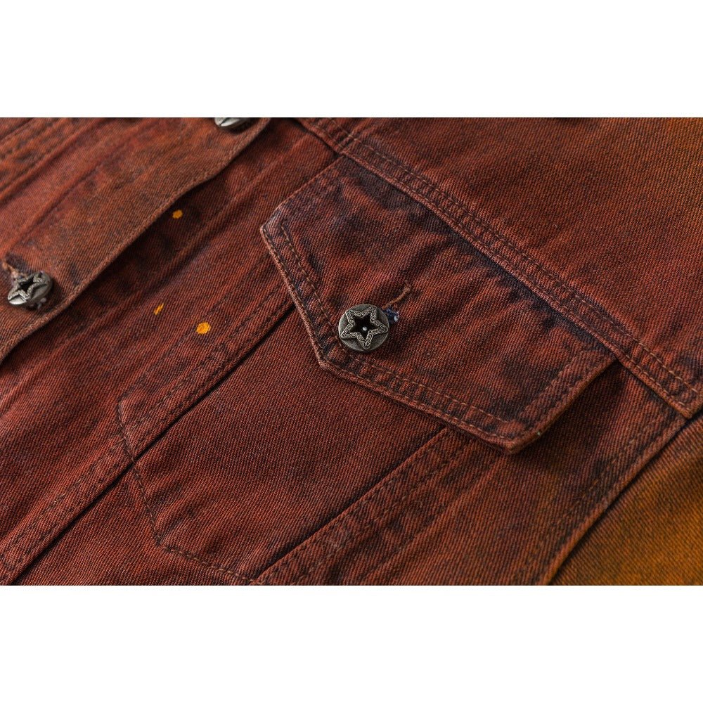 Multicolored Dyed Denim Jacket - Thrashink