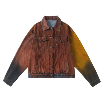 Multicolored Dyed Denim Jacket - Thrashink
