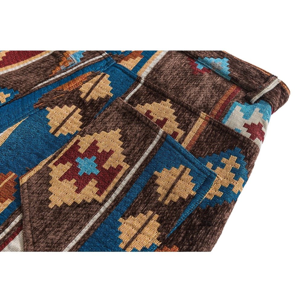 Navajo Patchwork Chenille Pants - Thrashink