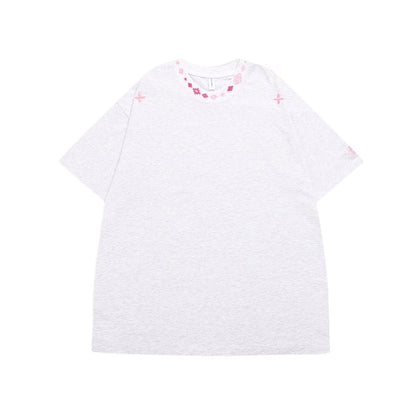 Necklace Embroidered T-Shirt - Thrashink