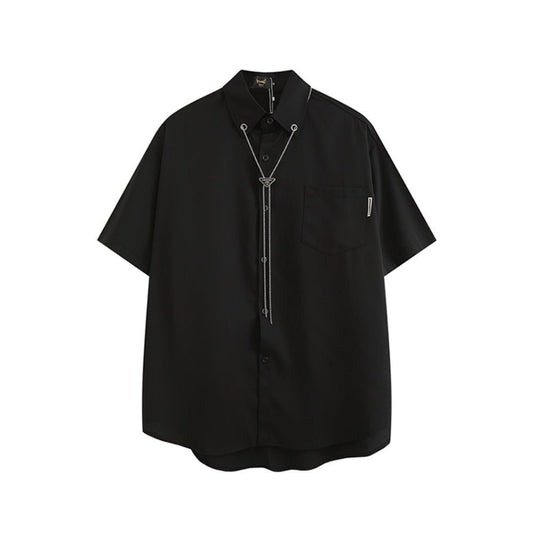 Necklace Short Sleeve Shirt - Thrashink
