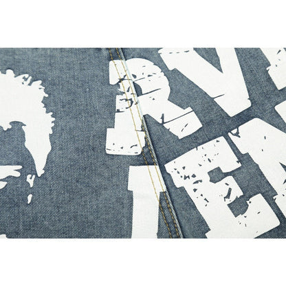 Nostalgic Graphic Print Jeans - Thrashink