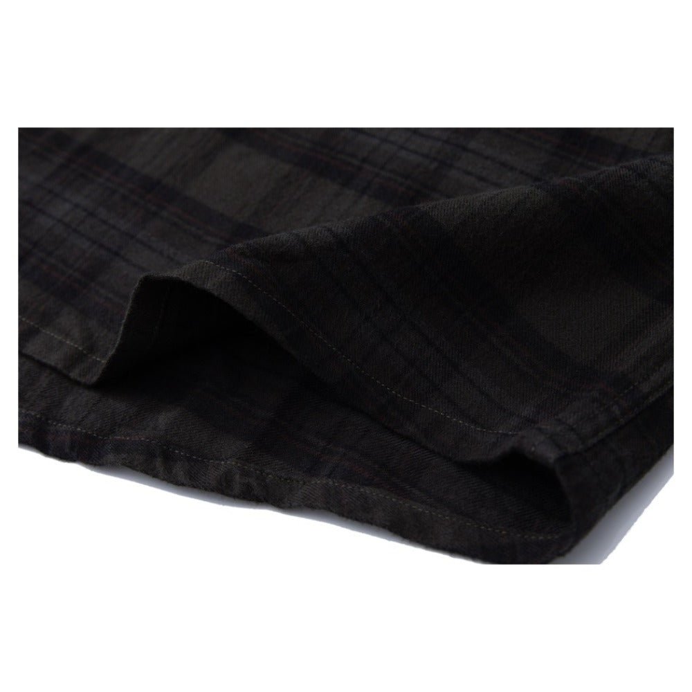 Olive Gradient Plaid Overshirt - Thrashink