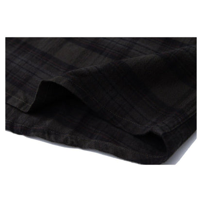 Olive Gradient Plaid Overshirt - Thrashink