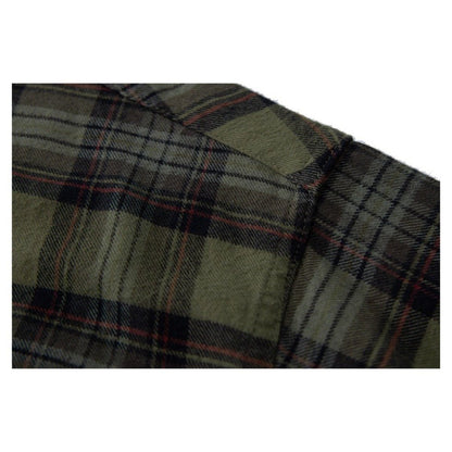 Olive Gradient Plaid Overshirt - Thrashink