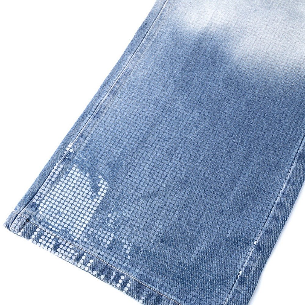 Ombre Sequined Wide - Leg Jeans - Thrashink