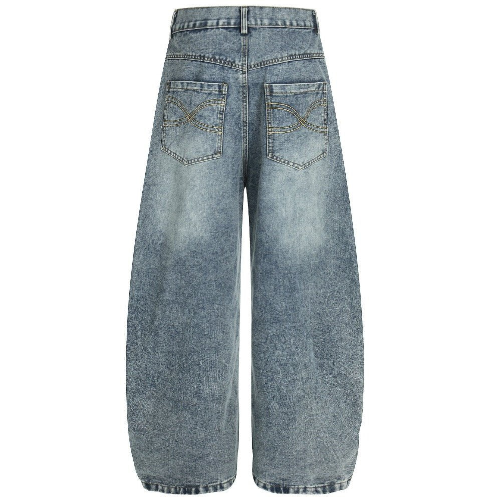 Oversized Embroidered Baggy Jeans - Thrashink