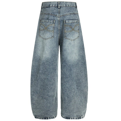 Oversized Embroidered Baggy Jeans - Thrashink