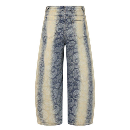Paisley Gradient Wide - Leg Jeans - Thrashink
