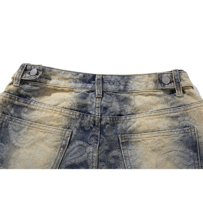 Paisley Gradient Wide - Leg Jeans - Thrashink