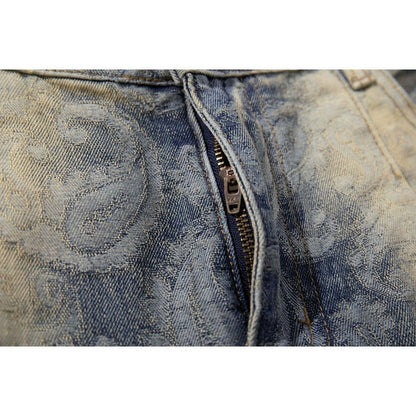 Paisley Gradient Wide - Leg Jeans - Thrashink