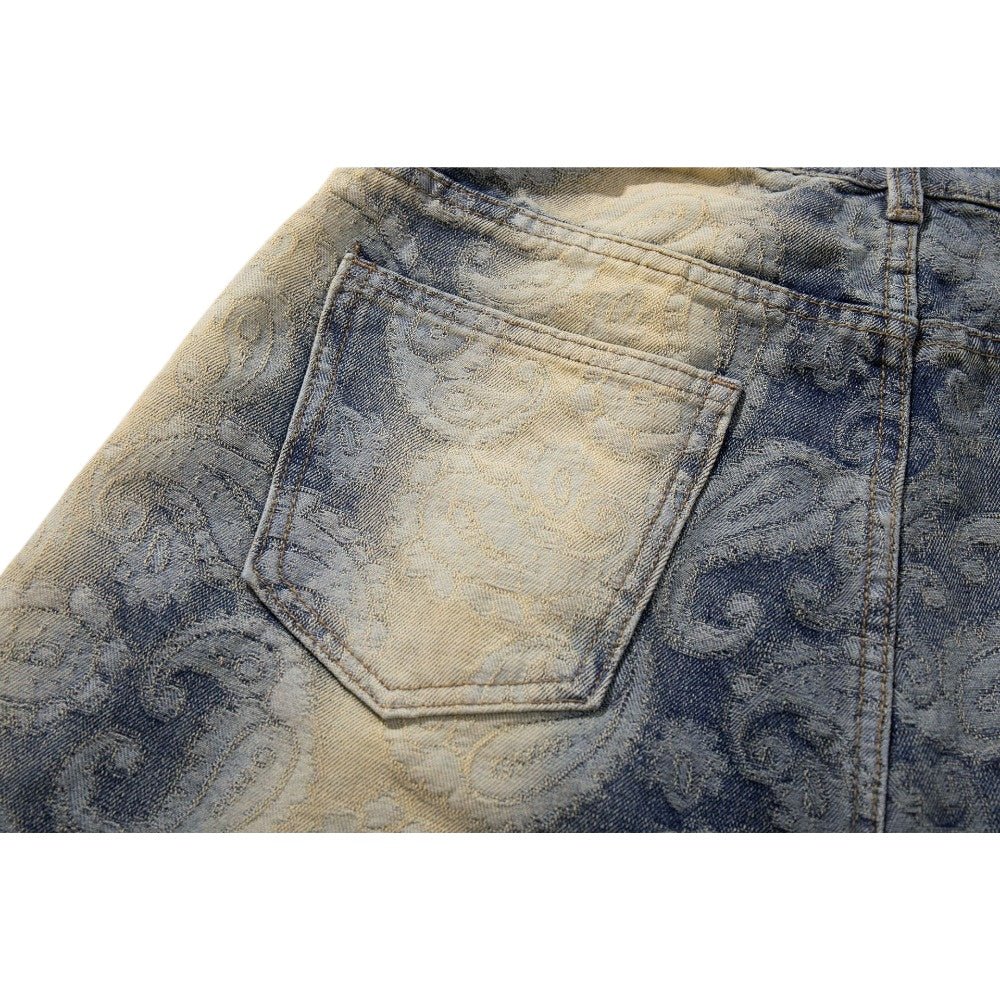 Paisley Gradient Wide - Leg Jeans - Thrashink