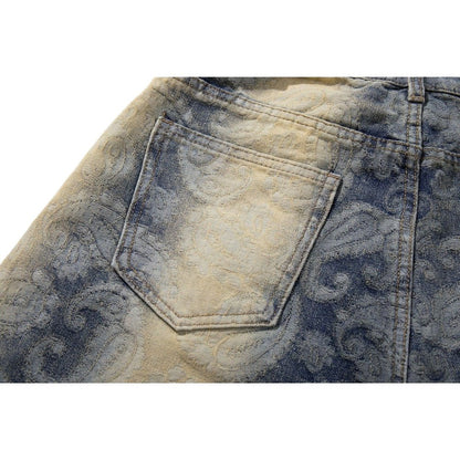 Paisley Gradient Wide - Leg Jeans - Thrashink