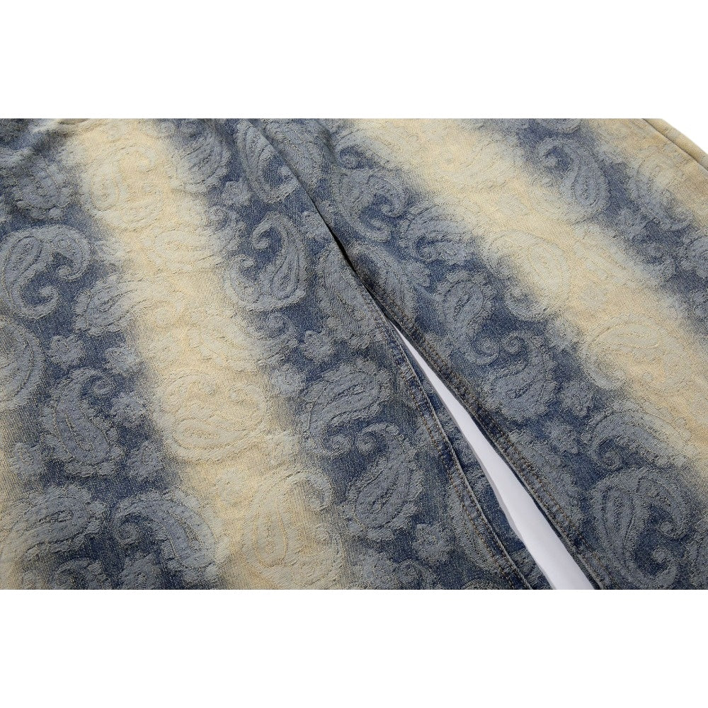 Paisley Gradient Wide - Leg Jeans - Thrashink