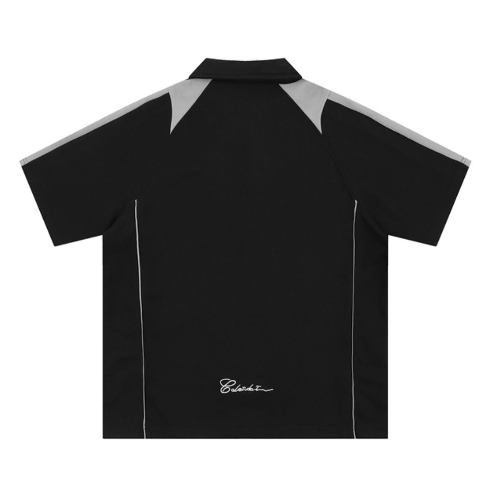 Patchwork Contrast Sport Polo Shirt - Thrashink