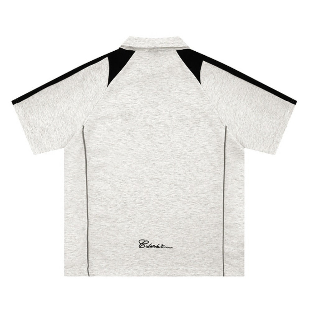 Patchwork Contrast Sport Polo Shirt - Thrashink