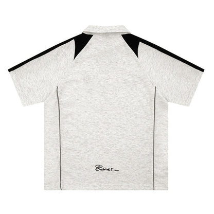 Patchwork Contrast Sport Polo Shirt - Thrashink