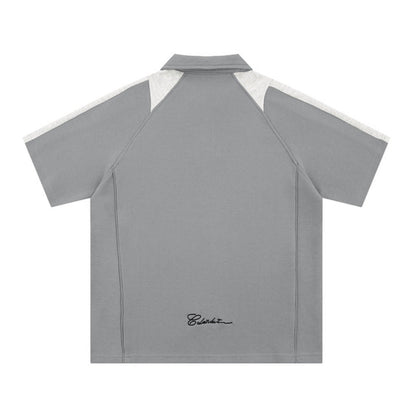 Patchwork Contrast Sport Polo Shirt - Thrashink