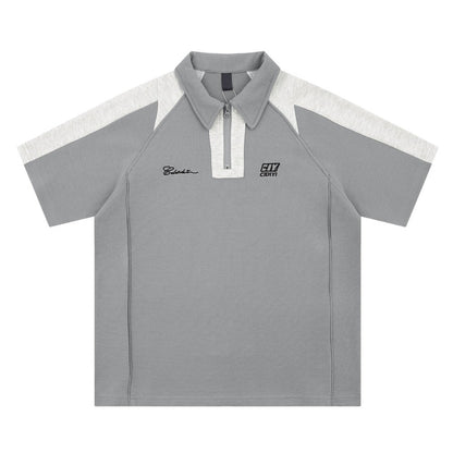 Patchwork Contrast Sport Polo Shirt - Thrashink
