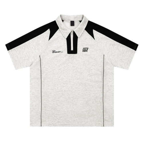 Patchwork Contrast Sport Polo Shirt - Thrashink