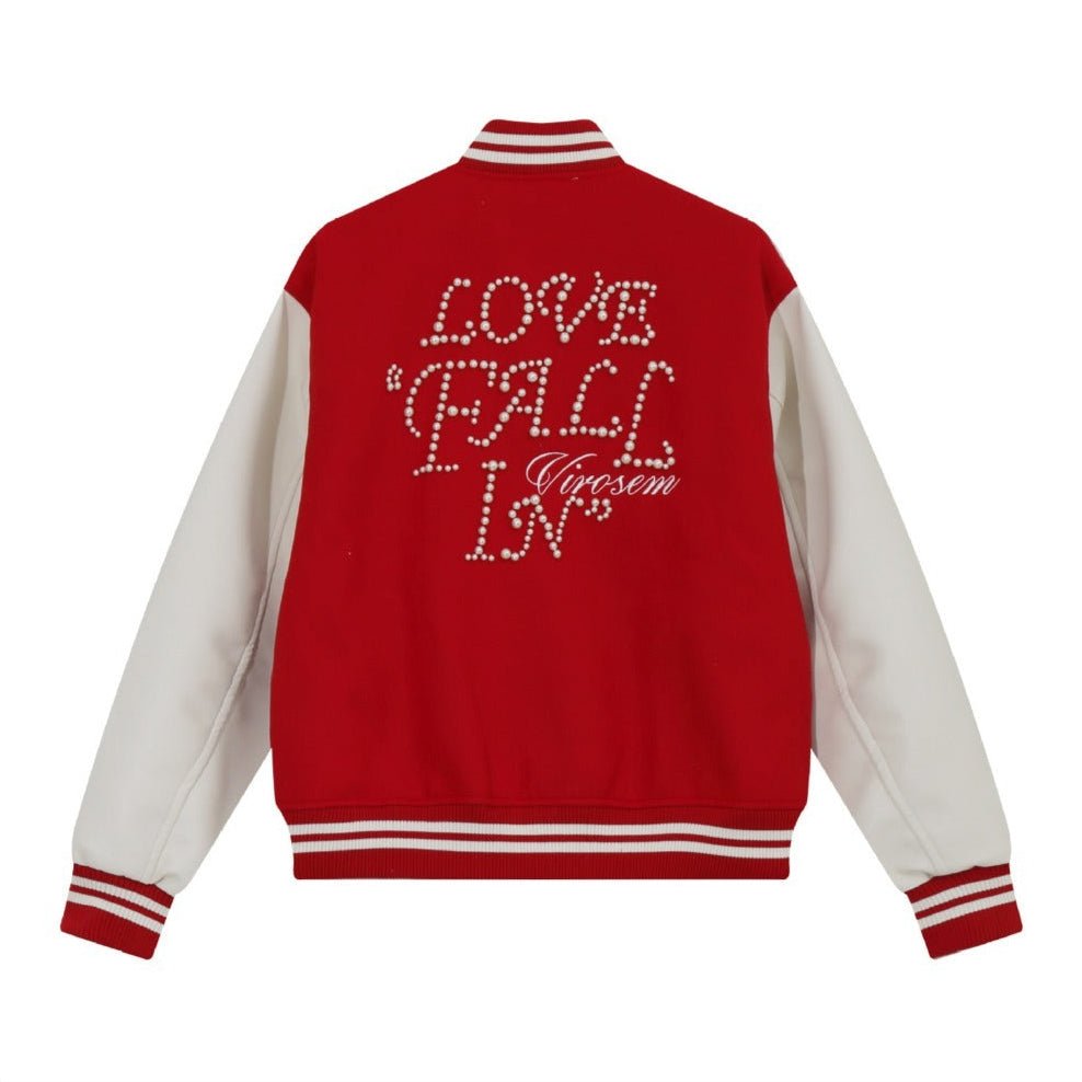 Pearl Lettered Varsity Jacket - Thrashink