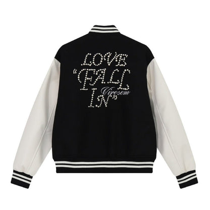Pearl Lettered Varsity Jacket - Thrashink