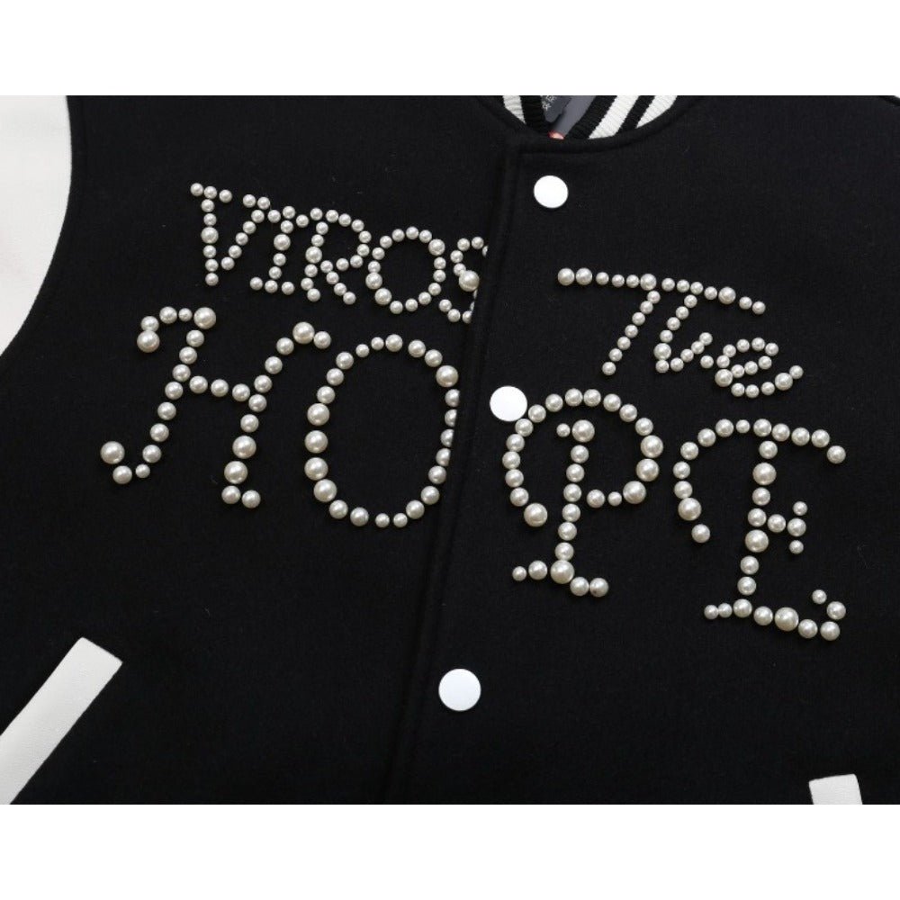 Pearl Lettered Varsity Jacket - Thrashink