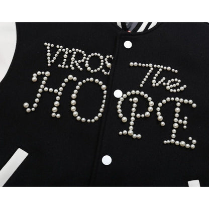 Pearl Lettered Varsity Jacket - Thrashink