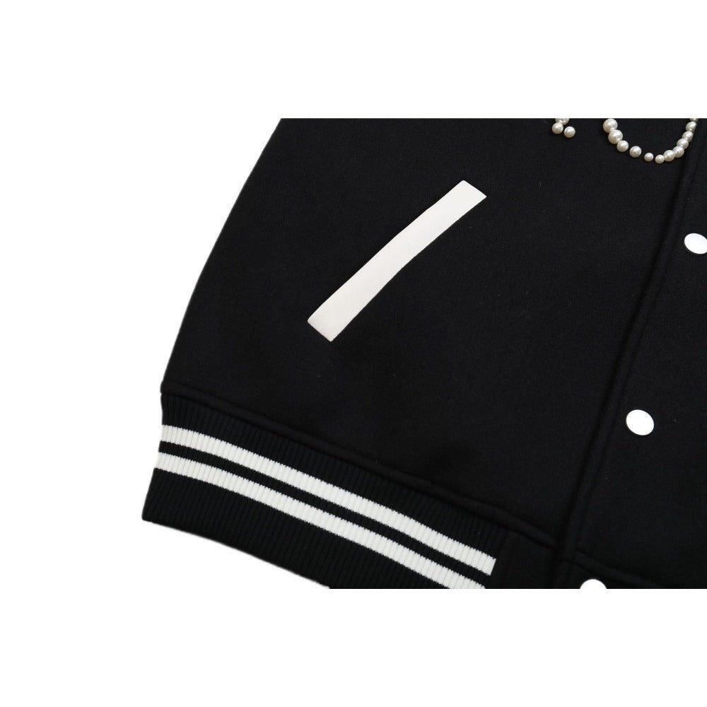 Pearl Lettered Varsity Jacket - Thrashink