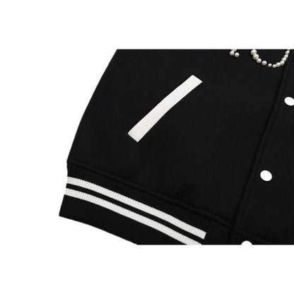 Pearl Lettered Varsity Jacket - Thrashink
