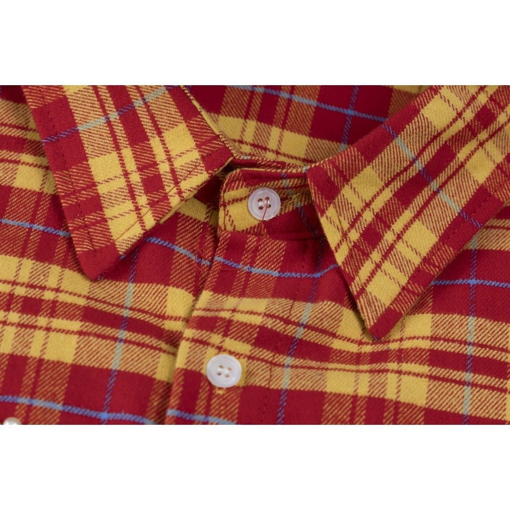 Plaid Pearl Embellished Shirt - Thrashink