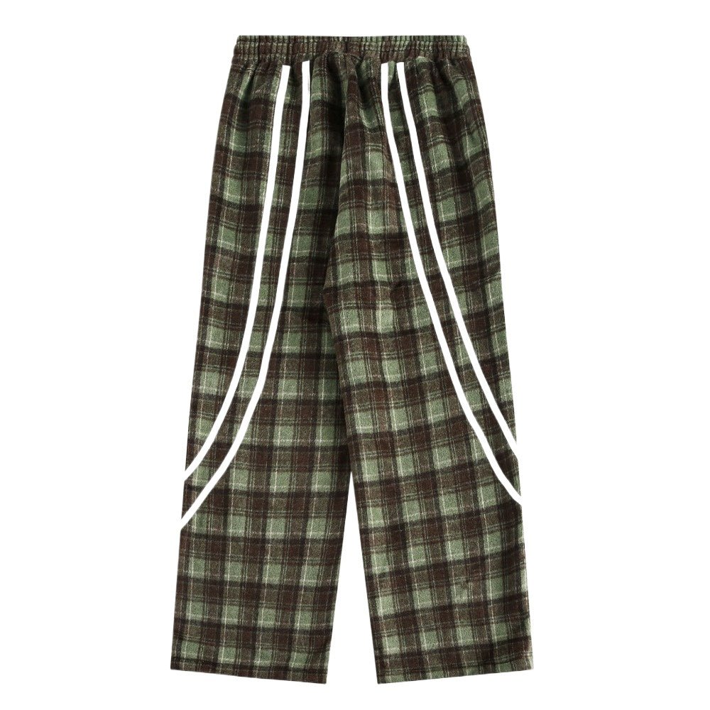 Plaid Side - Stripe Baggy Pants - Thrashink