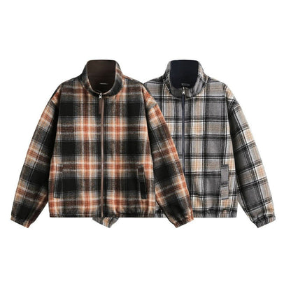 Plaid Two - way Wear Jacket - Thrashink